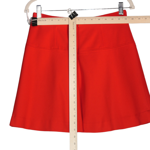 Ann Taylor Loft Mini Skirt Womens Size 0 Orange Lined A Line Stretch High Rise - Picture 6 of 9